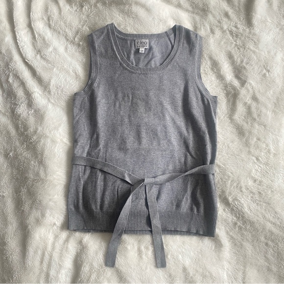 Cleo Petites Sweater Vest Waist Tie - Grey - Picture 1 of 10